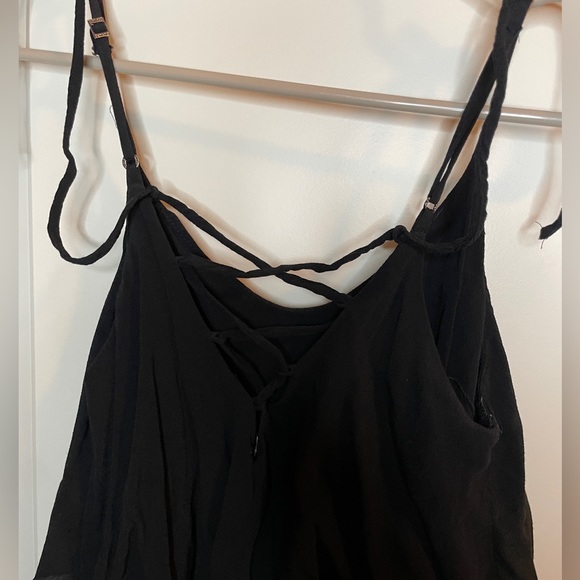 Spaghetti strap black garage mini dress - Picture 3 of 3